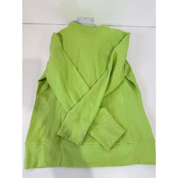 Christine Alexander Lime Green Zip Jacket – Swarovski Rhinestones, Size M - Picture 4 of 7